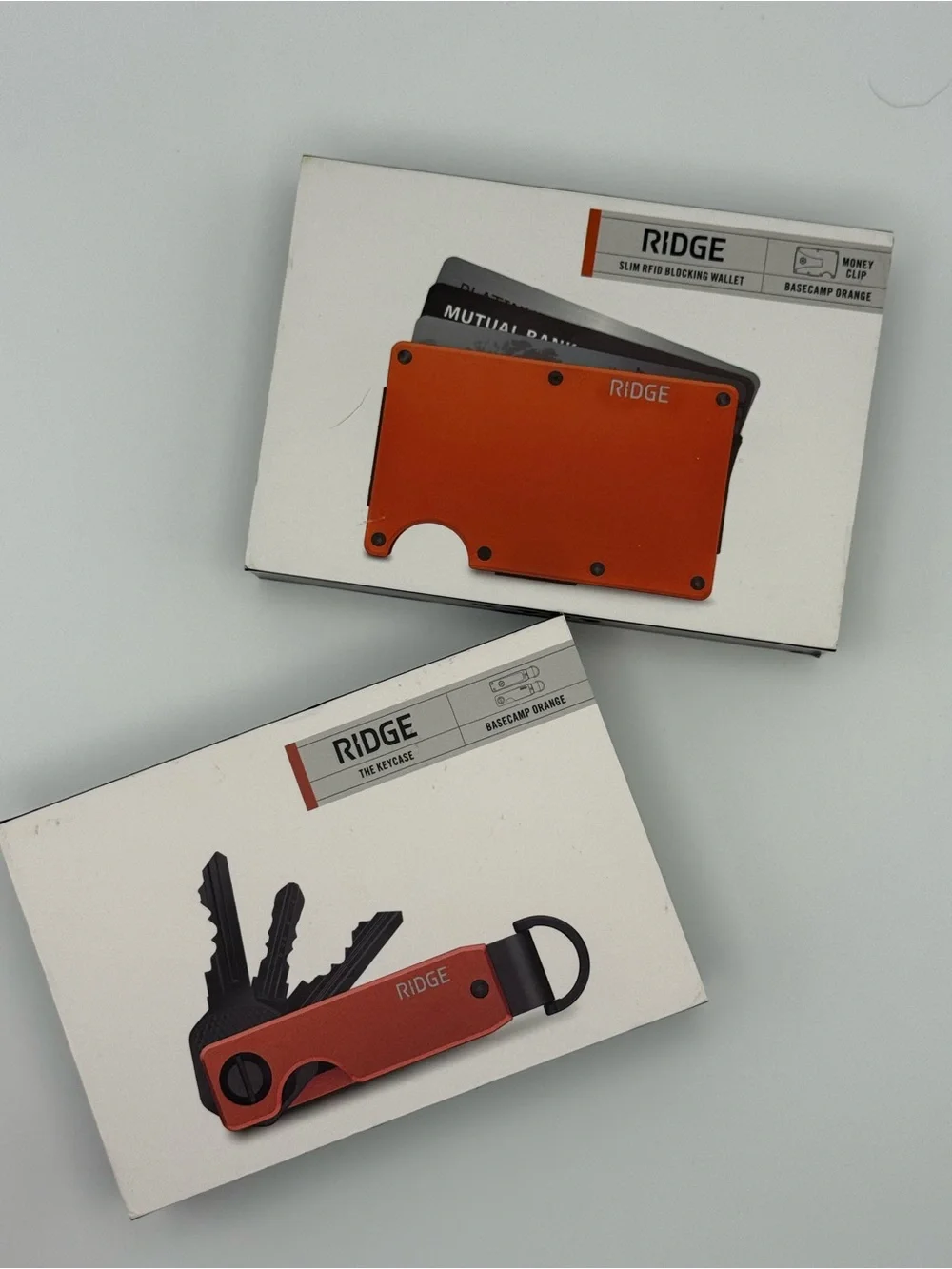 Ridge Basecamp Orange RFID Wallet & KeyCase Set With Boxes (P101)